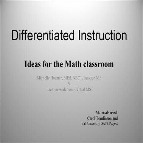 Differentiated instruction updated