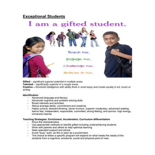 Differentiated teaching and learning