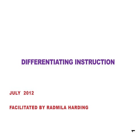 Differentiating instruction in project day 2 short version final   