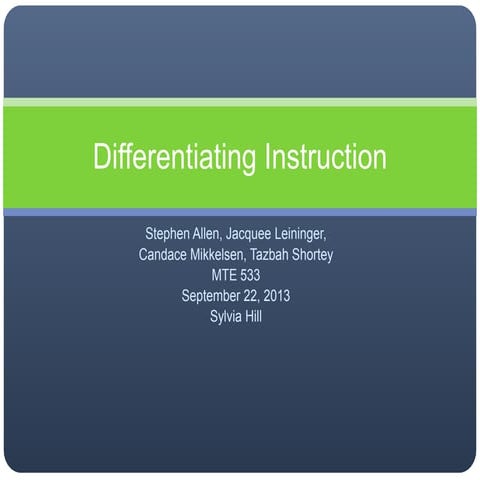 Differentiating instruction presentation | PPTX