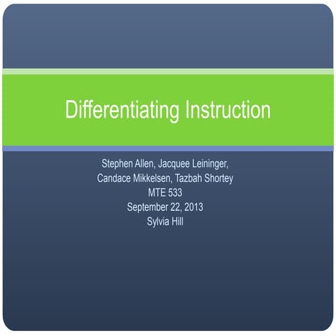 Differentiating Instruction Trends | PPTX