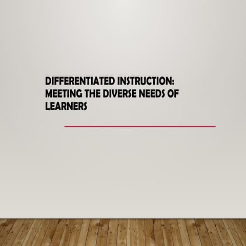Differentiating Instruction Seminar Pptx
