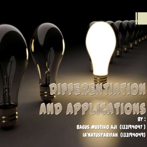 Differentiation and applications