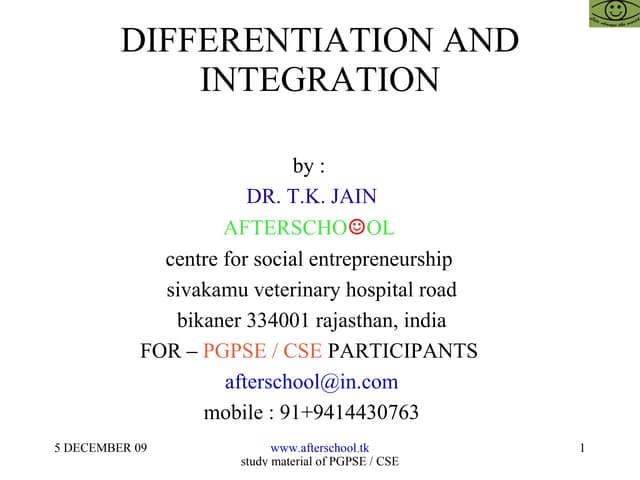 Differentiation and integration