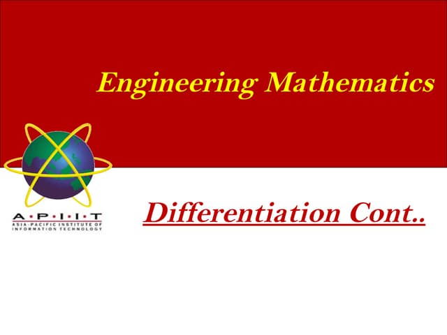 Differentiation applications 2