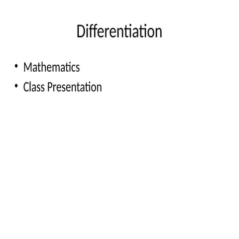 Differentiation | PPTX