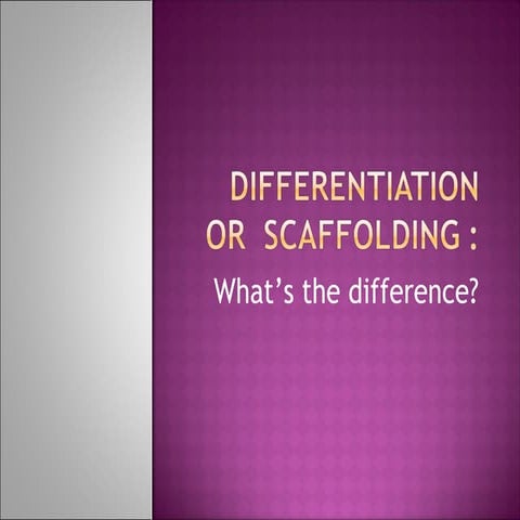 Differentiation vs scaffolding | PPT