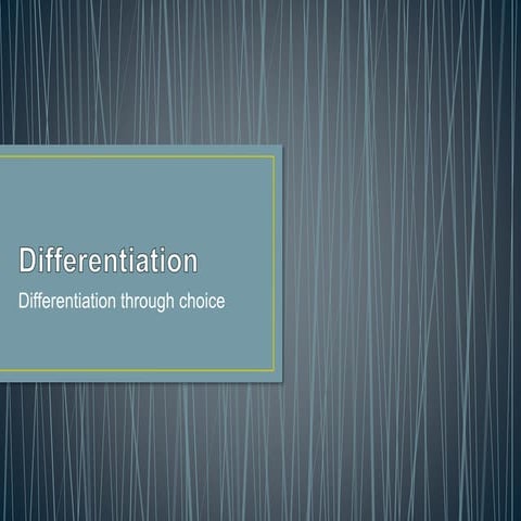 Differentiation Introduction