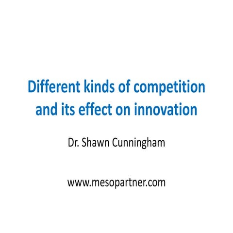 Different kinds of competition and its effect on innovation