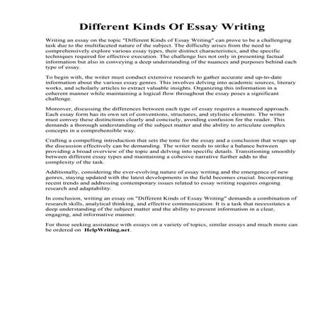 Example Of Narrative Essay Writing | PDF