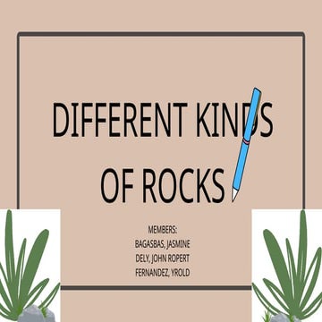 physical science about different kinds of rocks