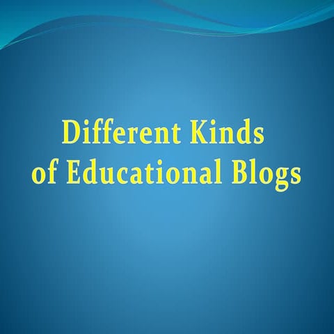 Different kinds of school blogs