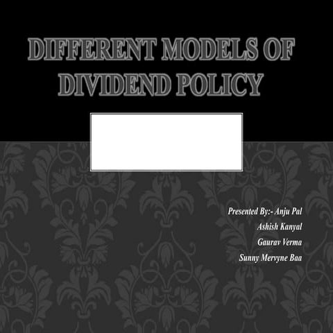 Different models of dividend policy