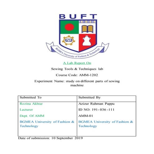 Different part of sewing machine