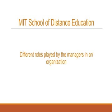 Different roles played by the managers in an organization | MIT School of Dis...
