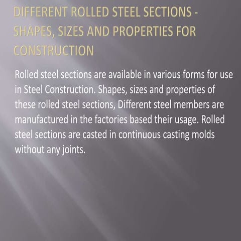 Different rolled steel bars and sections