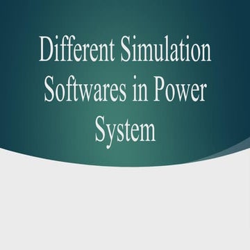 Different simulation softwares in power system