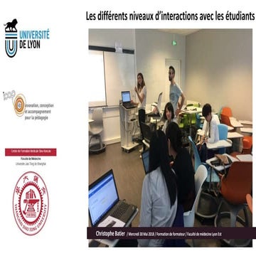 Differents niveaux interactions cours en ligne2018