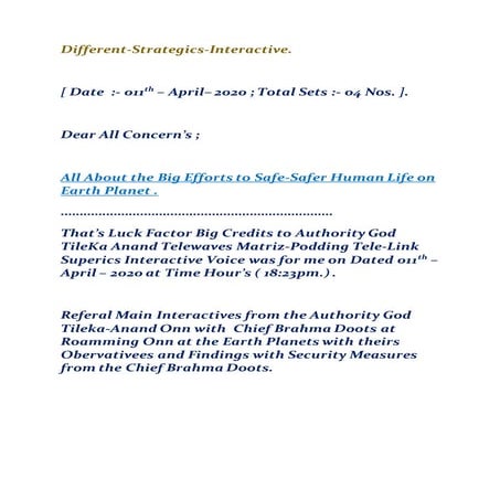 Different startegics inter active.