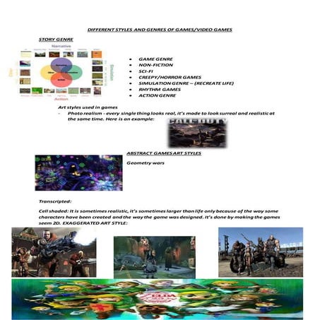 DIFFERENT STYLES & GENRE OF GAMES:) (E . Eniola O)