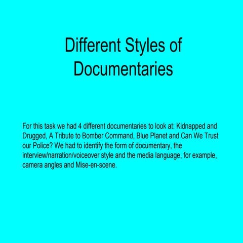 Forms of documentaries | PPT