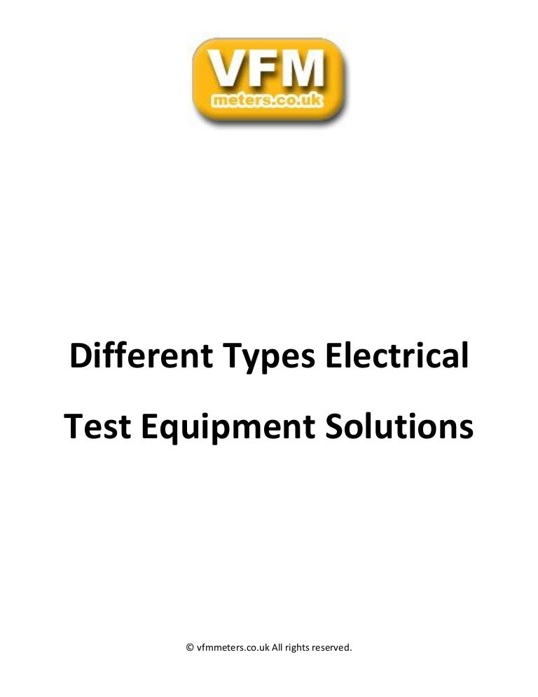 Different types electrical test equipment solutions