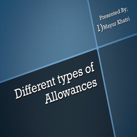 Different types of allowances