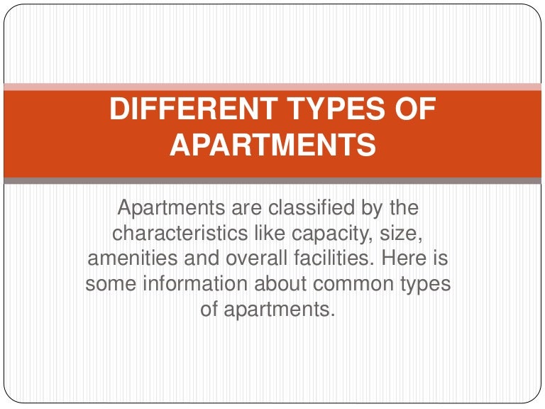 Different types of apartments