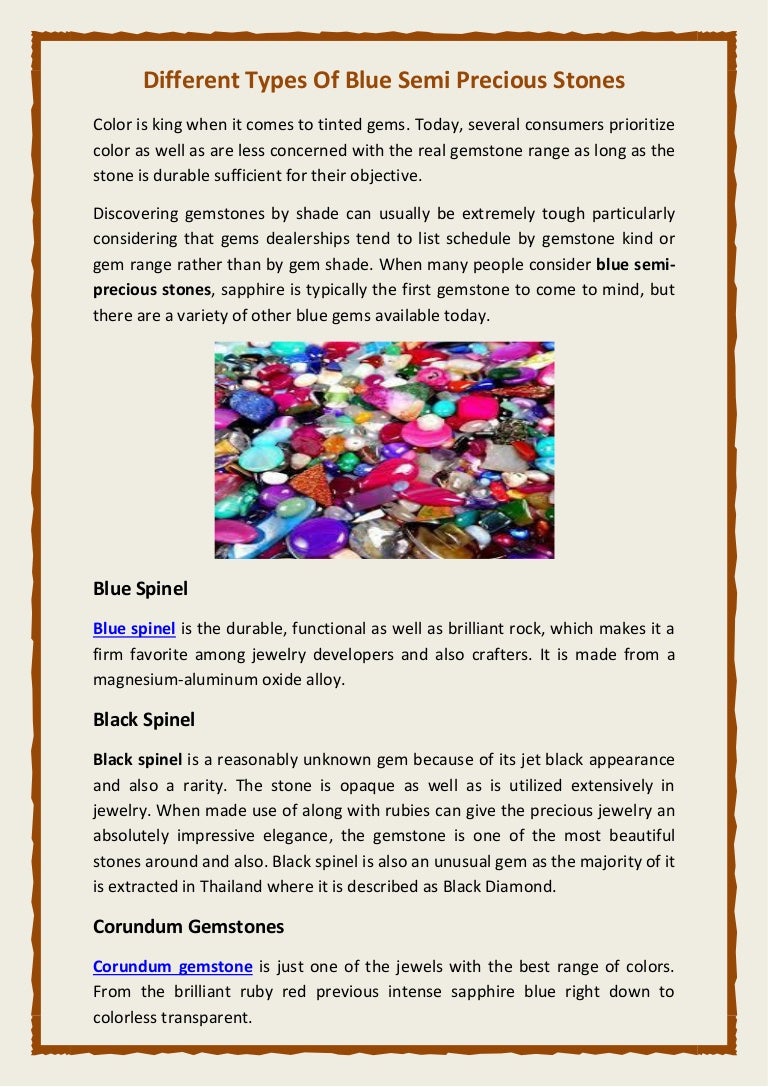 different kinds of gems
