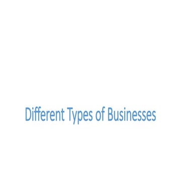 Different Types of Businesses in india and economy