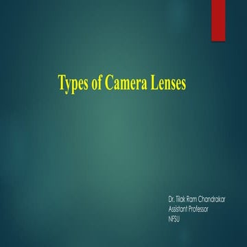 Different types of Camera Lenses; A Photography Perspective