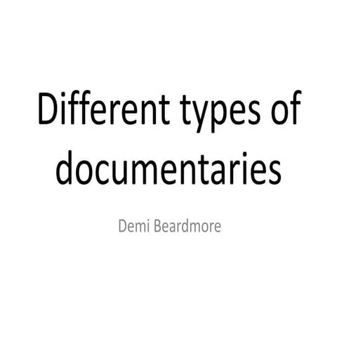 Different types of documentaries