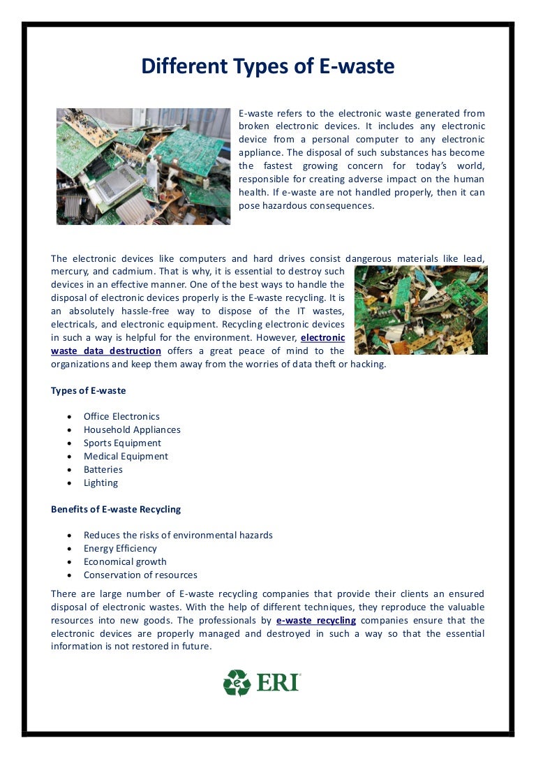 Different types of EWaste