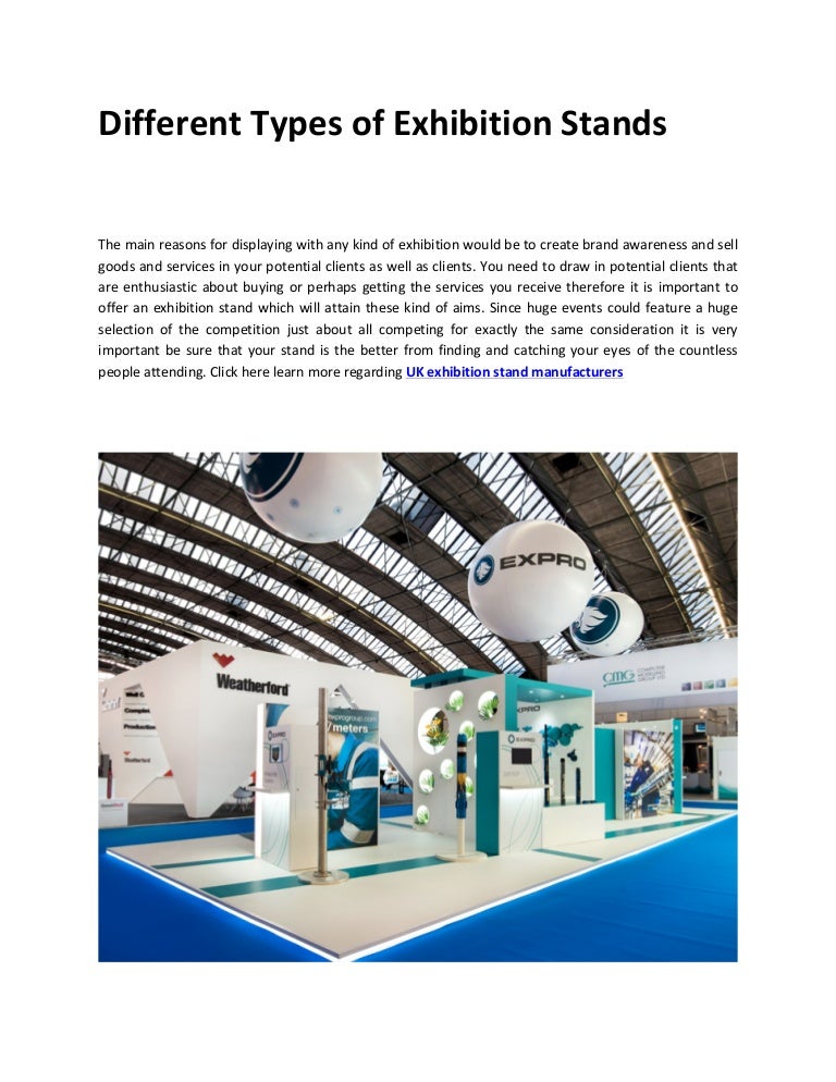 Different types of exhibition stands