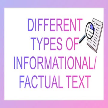 Different types of informational text | PPT