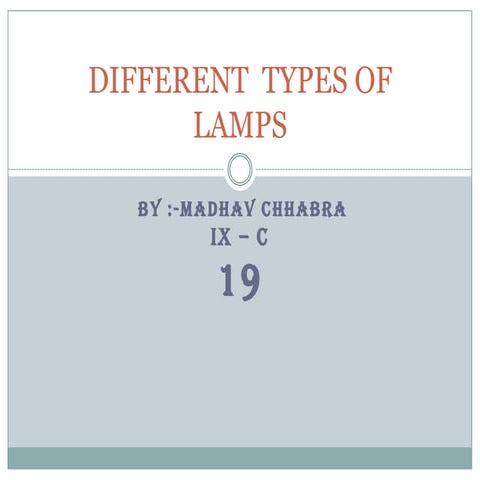 Different  types of lamps