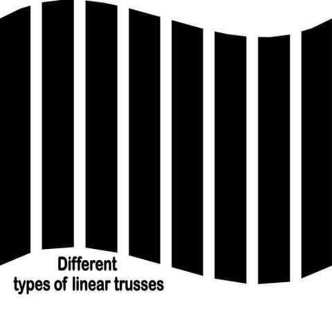 Different types of linear trusses used for roofing