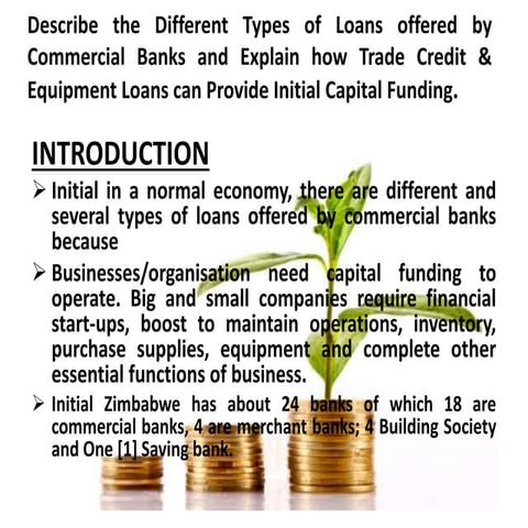 Different Types of Loans Offered by Commercial Banks | PPTX