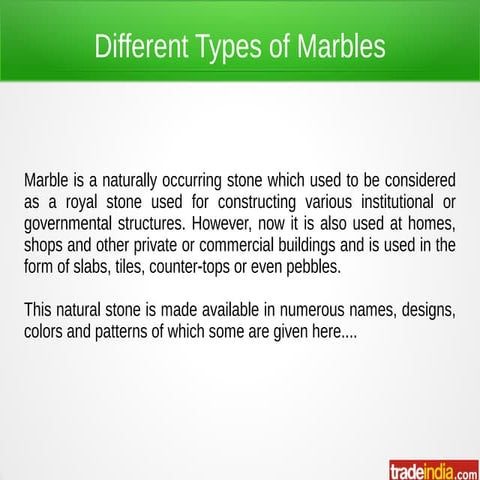 Different types of marbles