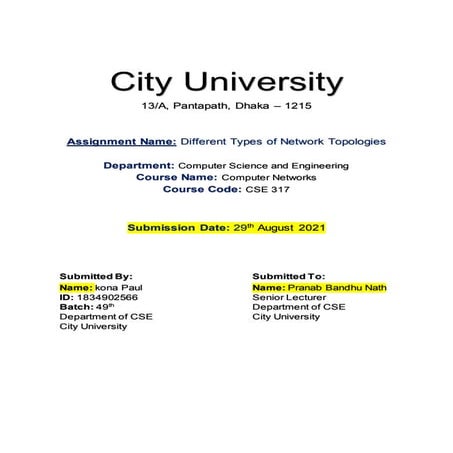 Different types of network topologies