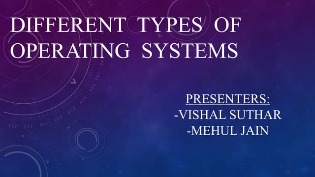 Different  types  of  operating  systems 