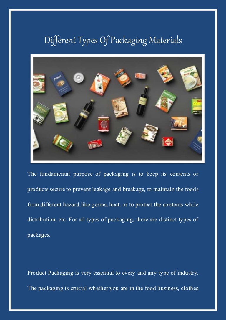 Different types of packaging materials