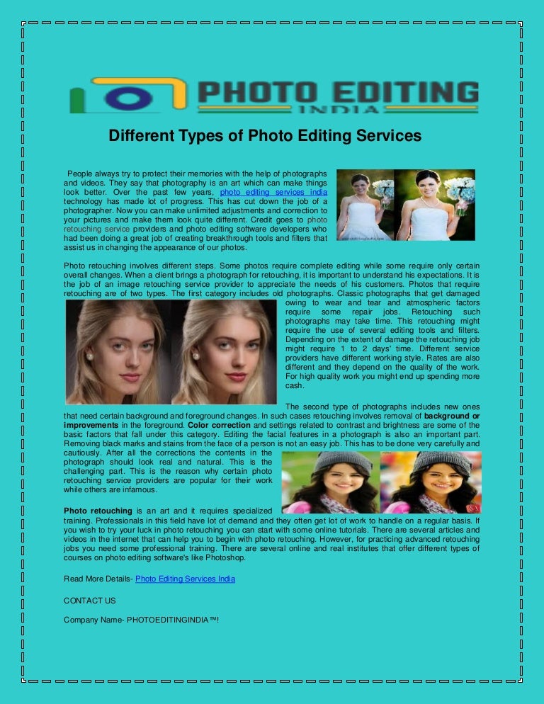 Different types of photo editing services