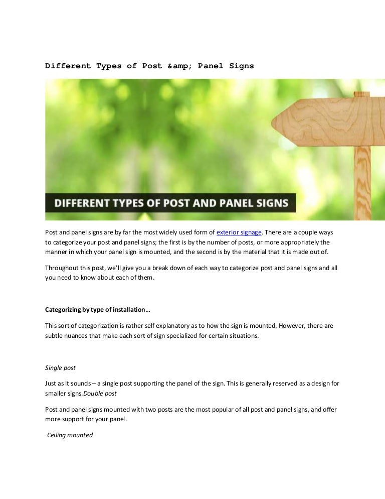 Different types of post