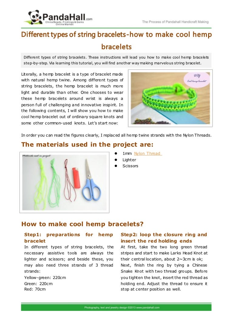 Different types of string bracelets