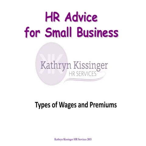 Different types of wages & premiums