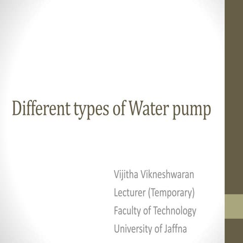 Different types of water pump