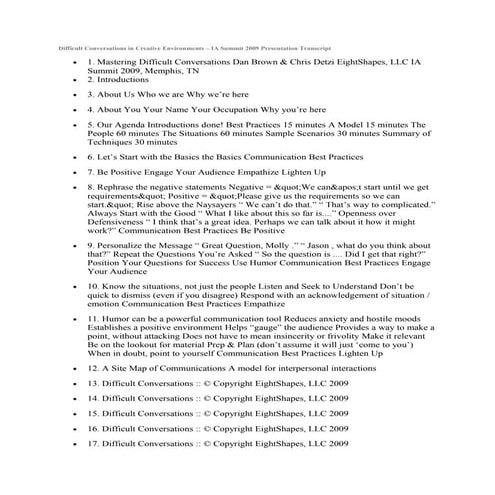 Difficult conversations in creative environments