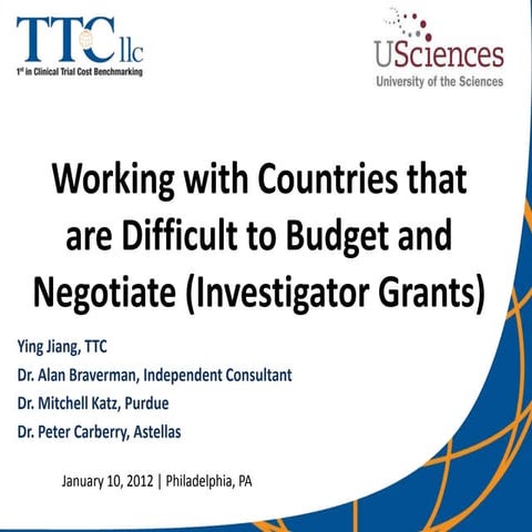Late Phase Study Planning and Budgeting | PPT