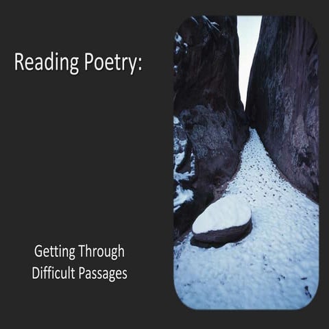 Reading Poetry: Getting Through Difficult Passages